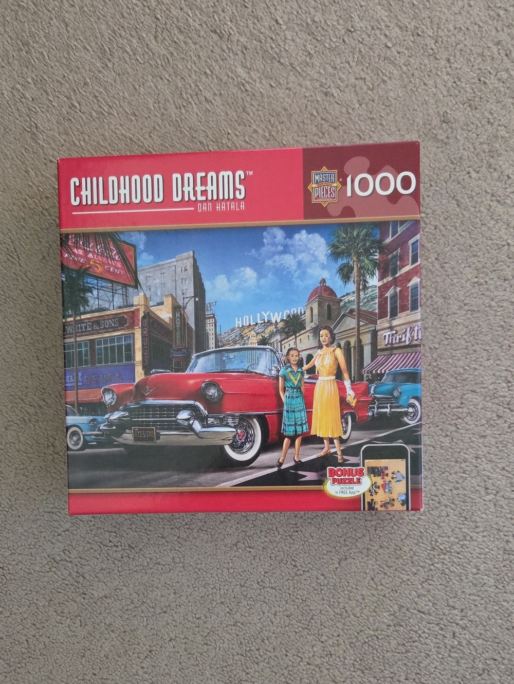 Childhood Dreams 1000-Piece Red Vintage Car Puzzle
